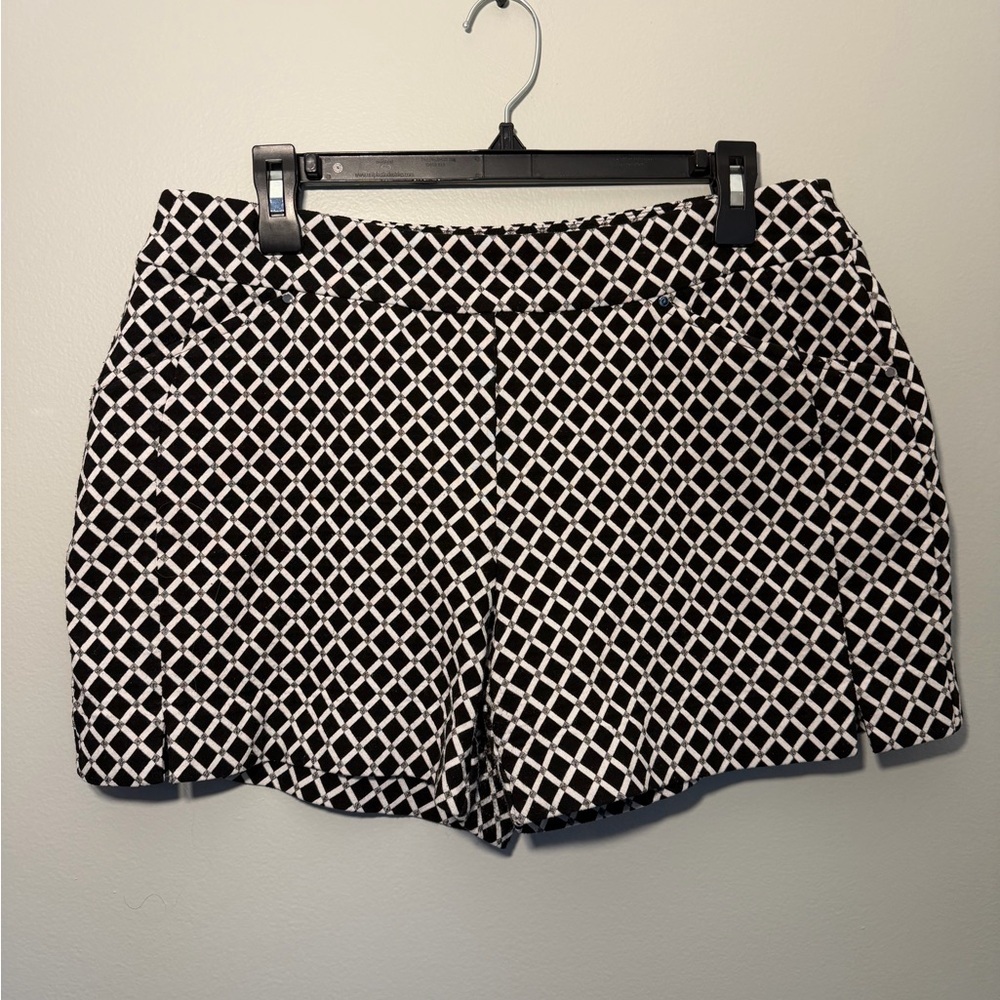 INC International Concepts Black and White Geometric Shorts